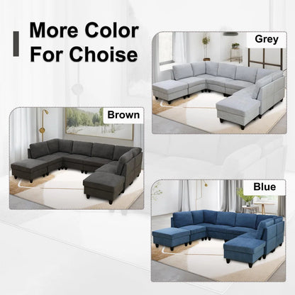 7 Seater Sofa Set: Spacious 104.5" Modular Reversible Sofa Set