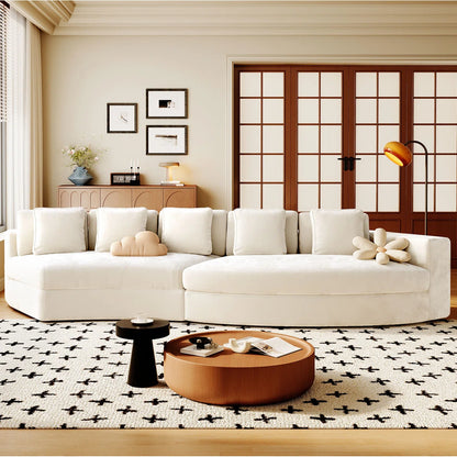 7 Seater Sofa Set: 115.7" Pure Foam Modular Curved Sofa with 5 Cushions in Chenille