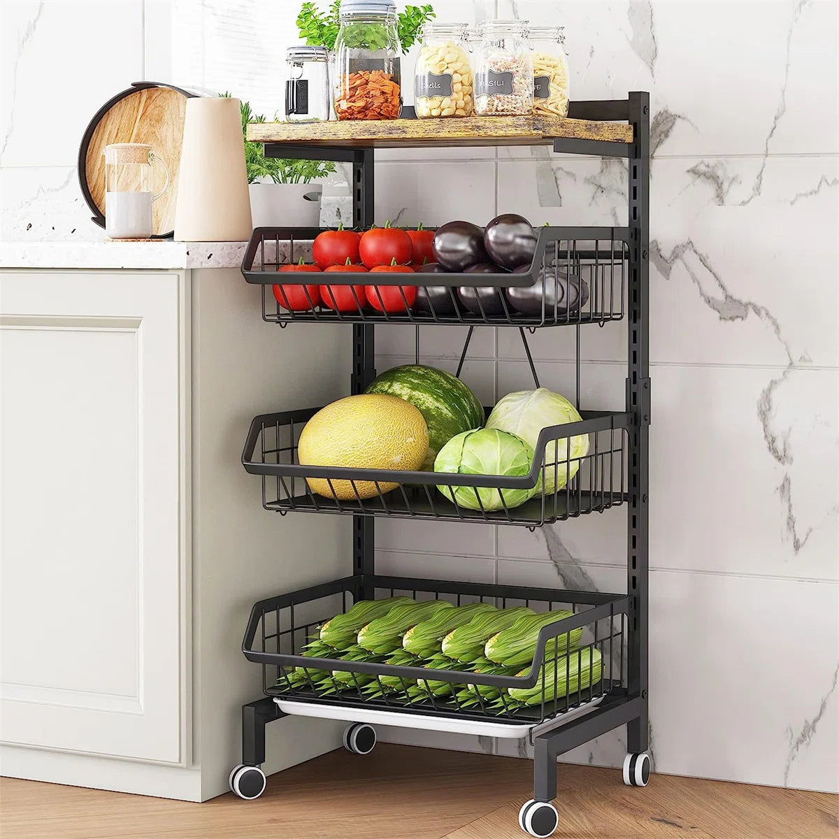 Kitchen Rack: 12.7'' W Metal Shelving Unit