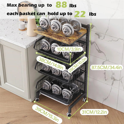 Kitchen Rack: 12.7'' W Metal Shelving Unit