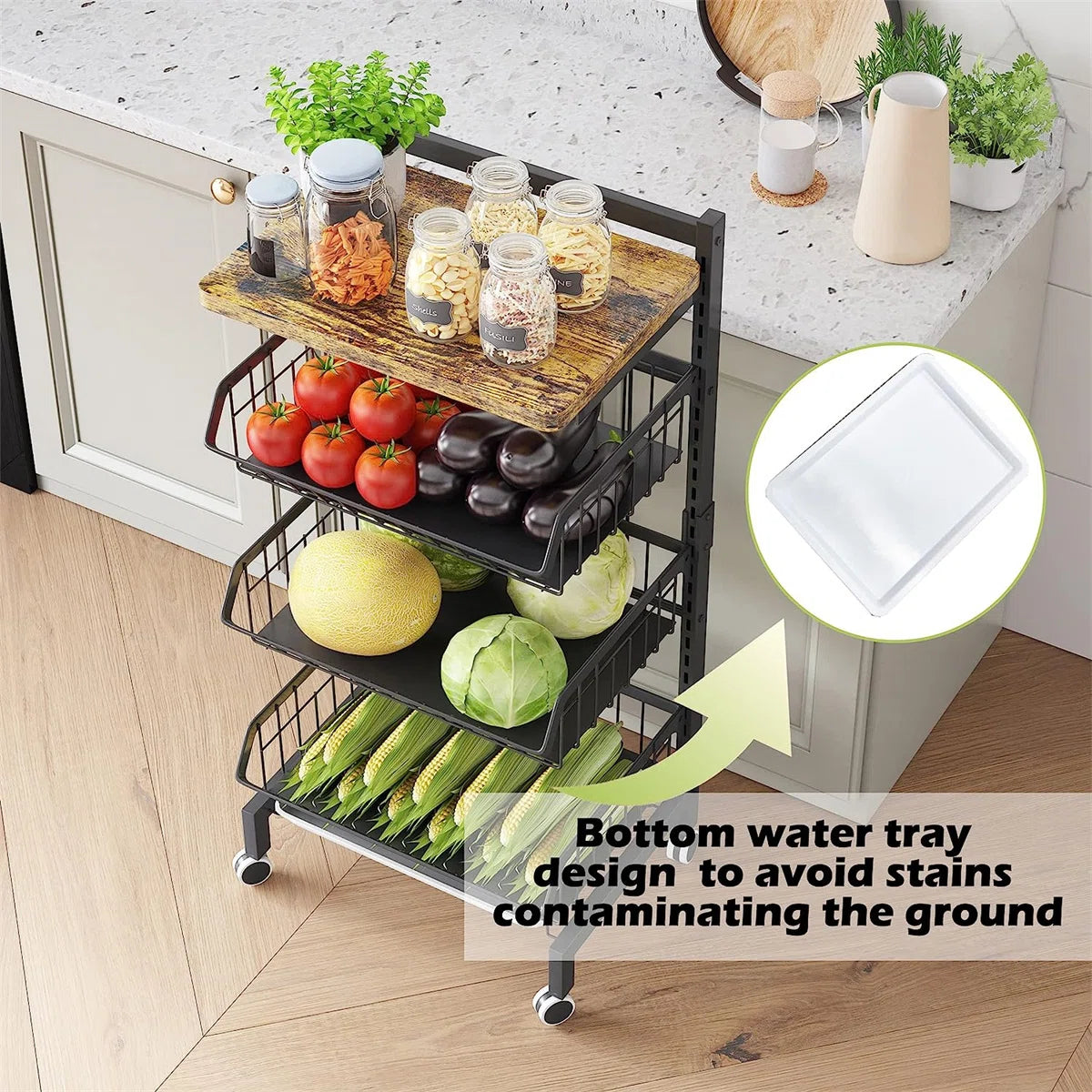 Kitchen Rack: 12.7'' W Metal Shelving Unit