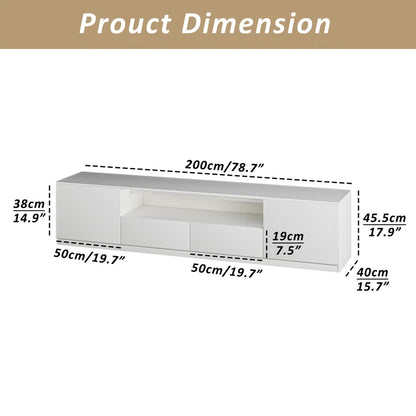 tv panel: 122" Media Console for 75" TVs with Glass and Drawer Cabinets