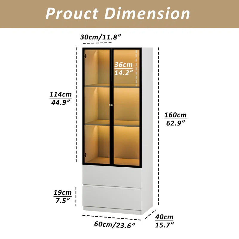 tv panel: 122" Media Console for 75" TVs with Glass and Drawer Cabinets