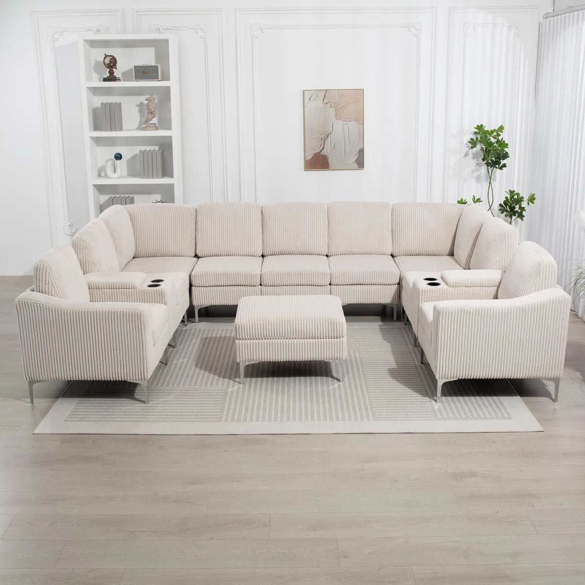 7 Seater Sofa Set: 12-Piece Modular Wide Sectional  Sofa Set
