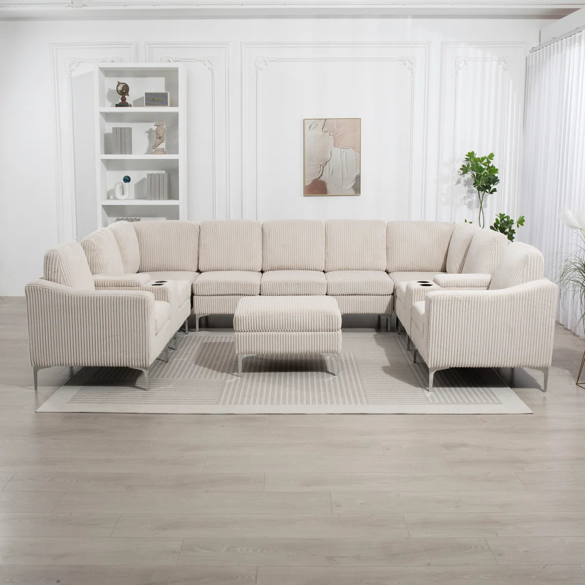7 Seater Sofa Set: 12-Piece Modular Wide Sectional  Sofa Set