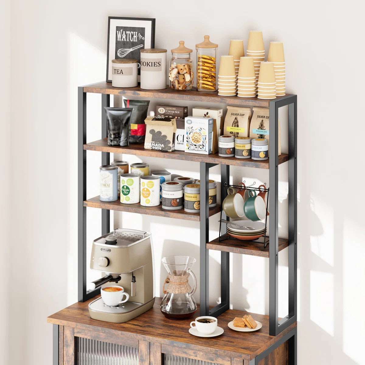 Kitchen Rack: 15.7'' Metal Baker's Rack with Microwave Compatibility
