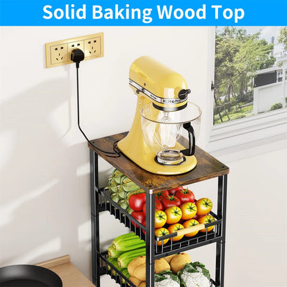 Kitchen Rack: 15.7'' W Metal Shelving Unit with Wheels