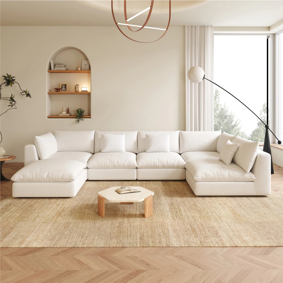 7 Seater Sofa Set: Luxury U Shaped Sectional Couch
