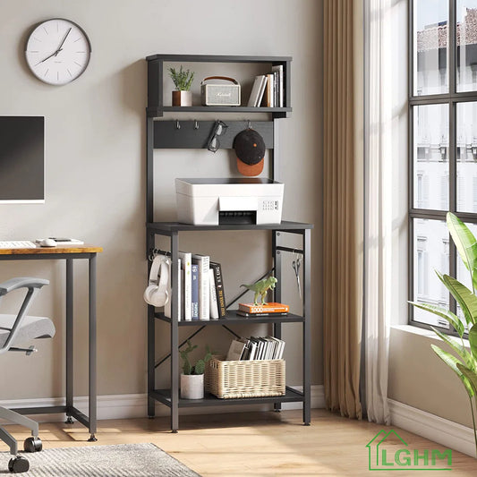 Kitchen Rack: 21.26'' Wood Standard Baker's Rack with Microwave Compatibility
