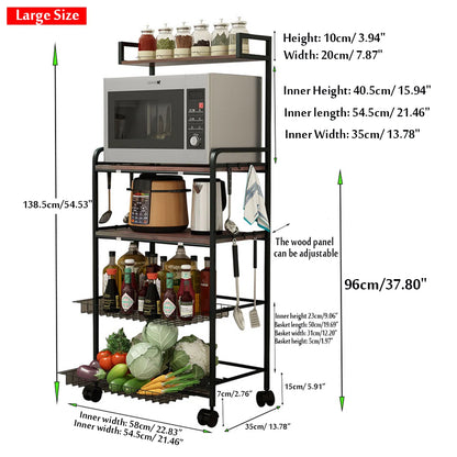 Microwave Stands: 22.83'' Steel Baker’s Rack with Microwave Shelf and Storage