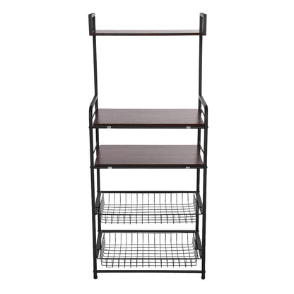 Microwave Stands: 22.83'' Steel Baker’s Rack with Microwave Shelf and Storage
