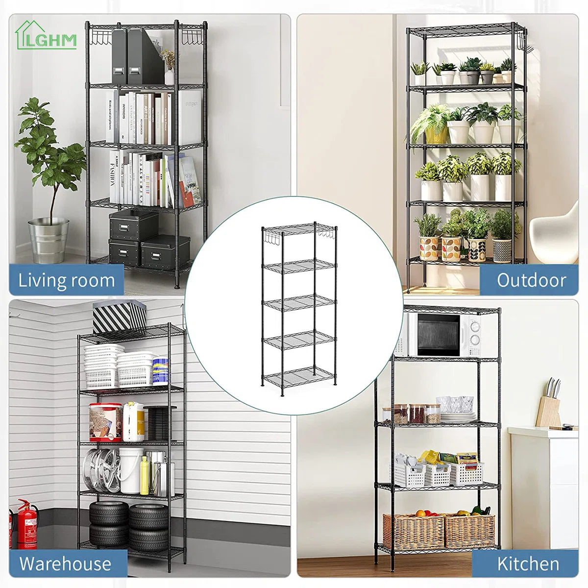 Kitchen Racks: 23.2'' Standard Baker's Rack Made of Wood and Compatible with Microwaves