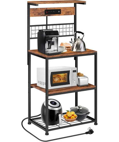 Kitchen Rack: 23.62'' Iron Standard Baker's Rack with Microwave Compatibility