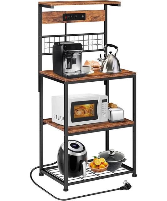 Kitchen Rack: 23.62'' Iron Standard Baker's Rack with Microwave Compatibility