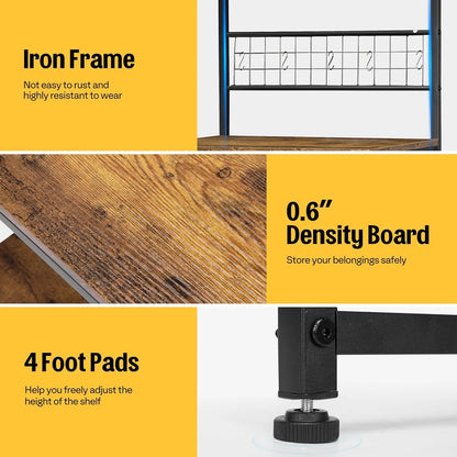Kitchen Rack: 23.62'' Iron Standard Baker's Rack with Microwave Compatibility