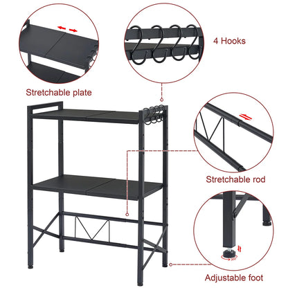 Kitchen Rack: 23.62'' Metal Microwave Oven Baker's Rack with Microwave Compatibility