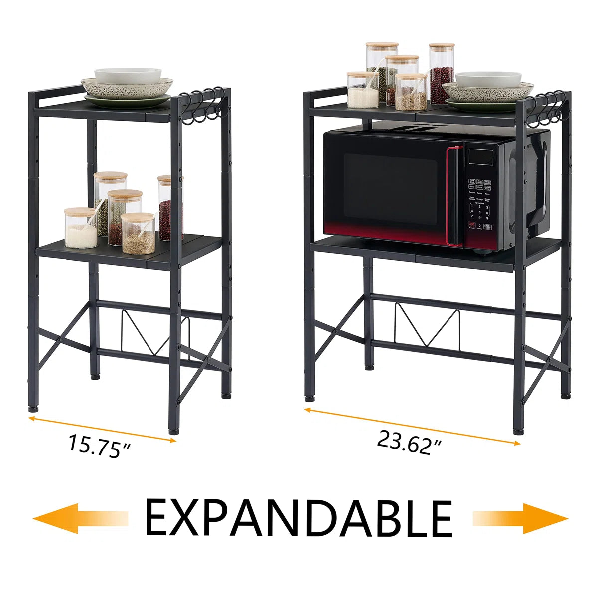 Kitchen Rack: 23.62'' Metal Microwave Oven Baker's Rack with Microwave Compatibility