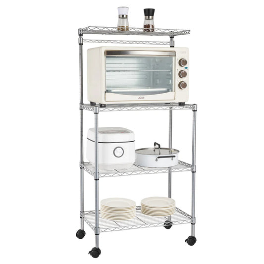 Kitchen Rack: 23.62'' Stainless Steel Standard Baker's Rack with Microwave Compatibility