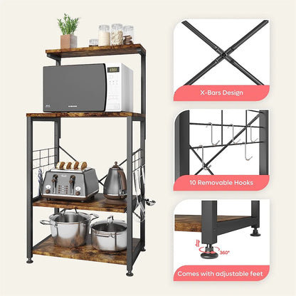 Kitchen Rack: 23.62'' Standard Baker's Rack with Microwave Compatibility