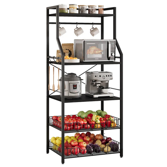 Kitchen Rack: 23.6'' Standard Baker's Rack Particle Board with Microwave Compatibility