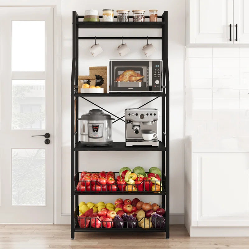 Kitchen Rack: 23.6'' Standard Baker's Rack Particle Board with Microwave Compatibility