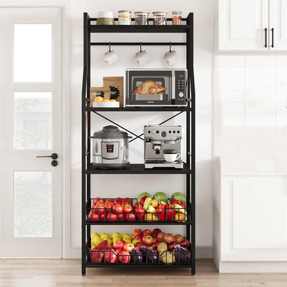 Kitchen Rack: 23.6'' Standard Baker's Rack Particle Board with Microwave Compatibility