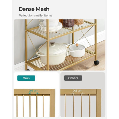 Kitchen Rack: 23.6'' W Steel Shelving Unit with Wheels