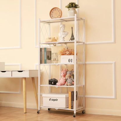 Kitchen Rack: 27.95'' W Steel Shelving Unit with Wheels