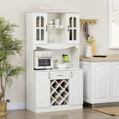 Microwave Stands: 28.54'' Compact Kitchen Pantry Cabinet with Microwave Storage
