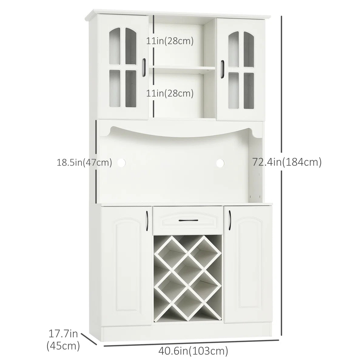 Microwave Stands: 28.54'' Compact Kitchen Pantry Cabinet with Microwave Storage