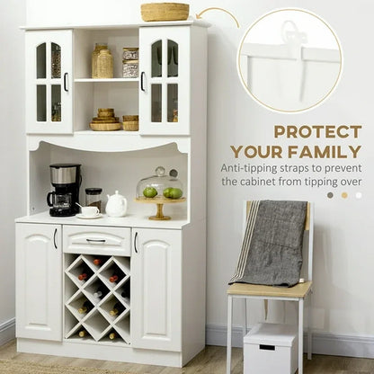 Microwave Stands: 28.54'' Compact Kitchen Pantry Cabinet with Microwave Storage