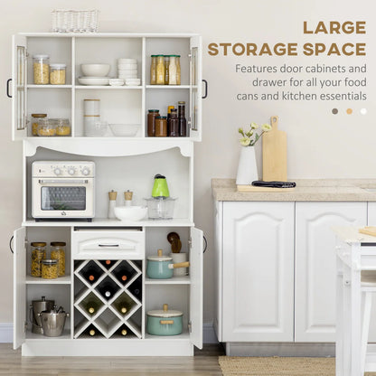 Microwave Stands: 28.54'' Compact Kitchen Pantry Cabinet with Microwave Storage