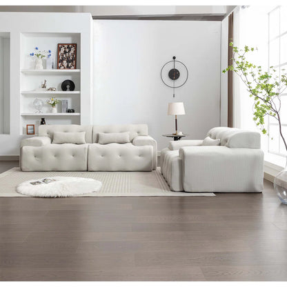 Luxury Sofa Sets: Modern 2-Piece Sofa and Loveseat Set with Tufted Design and Pillows