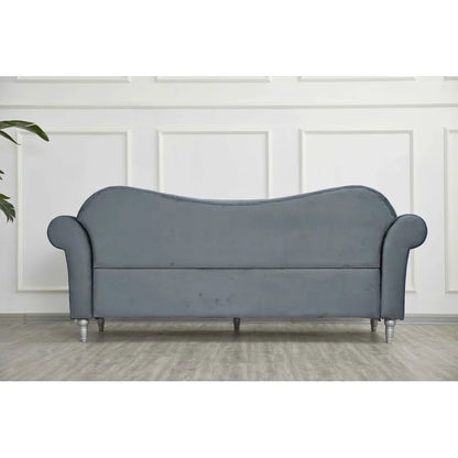 Luxury Sofa Sets: Chesterfield-Style Velvet Sofa & Loveseat Set with Nailhead Trim and Rolled Arms