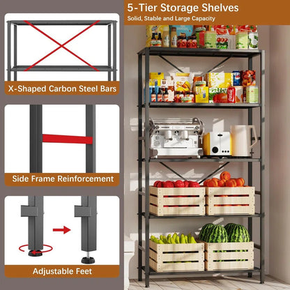 Kitchen Racks: Two-tiered, five-tiered, heavy-duty, 680kg load-capacity vertical storage shelves for organizing the kitchen and garage