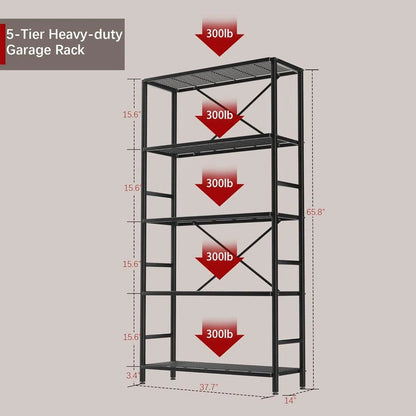 Kitchen Racks: Two-tiered, five-tiered, heavy-duty, 680kg load-capacity vertical storage shelves for organizing the kitchen and garage