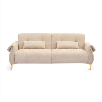 Luxury Sofa Sets: 3-Piece Swivel Chair Sofa Set in Plush Fabric with Toss Pillows