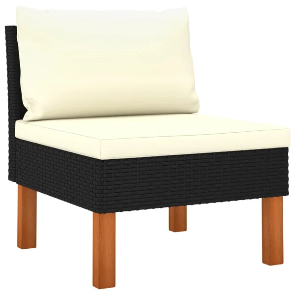 3-Seater Sofa: Patio Sofa with Cushions Poly Rattan