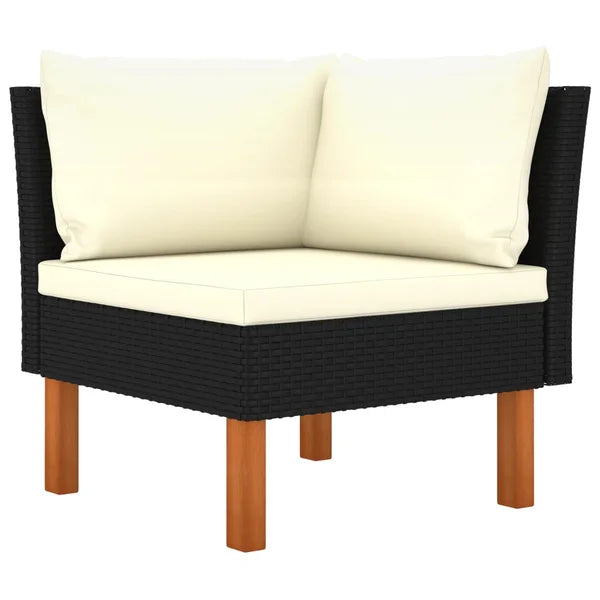 3-Seater Sofa: Patio Sofa with Cushions Poly Rattan