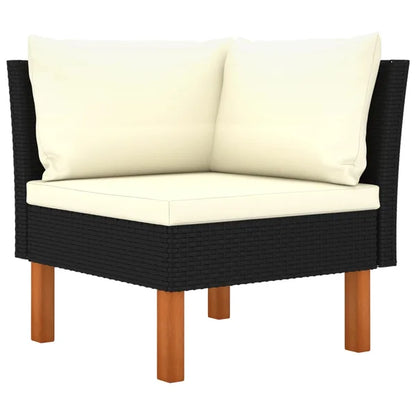 3-Seater Sofa: Patio Sofa with Cushions Poly Rattan