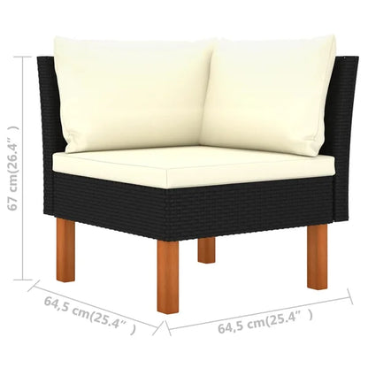3-Seater Sofa: Patio Sofa with Cushions Poly Rattan