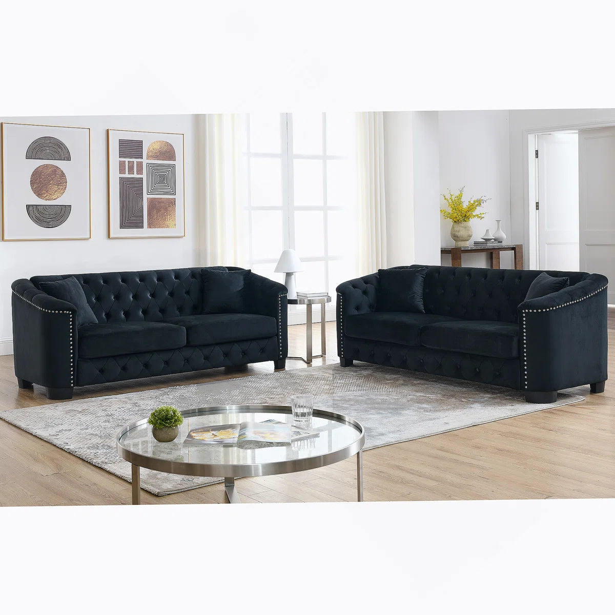 7 Seater Sofa Set: 3-Seater + 3-Seater Combination Sofa for Elegant Living Spaces