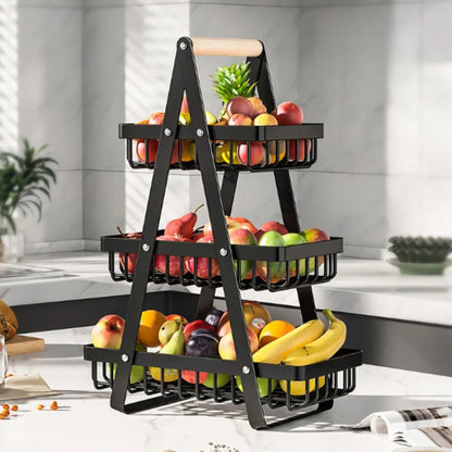 Kitchen Racks: 3-Tier Fruit Basket Vegetable Rack for Kitchen Countertop Storage