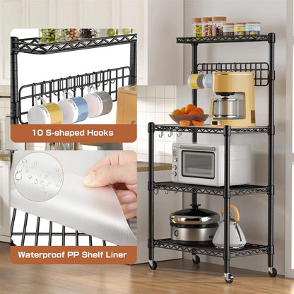 Kitchen Racks: Microwave-compatible standard 30-inch metal baker's rack