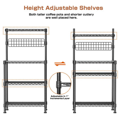 Kitchen Racks: Microwave-compatible standard 30-inch metal baker's rack