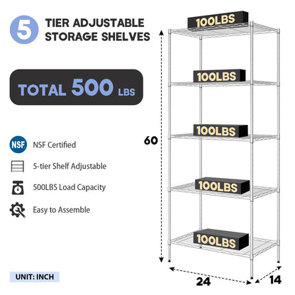 Kitchen Rack: 30'' W Metal Shelving Unit with Wheels