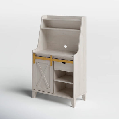 Kitchen Racks: A standard wood 31.25-inch baker's rack with wooden shelves