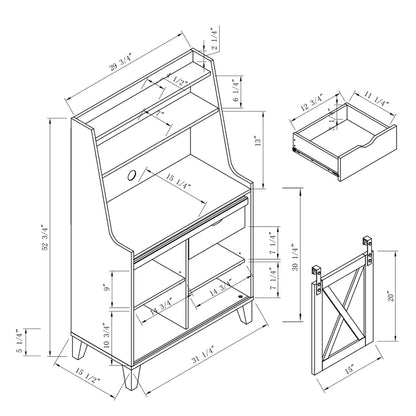 Kitchen Racks: A standard wood 31.25-inch baker's rack with wooden shelves