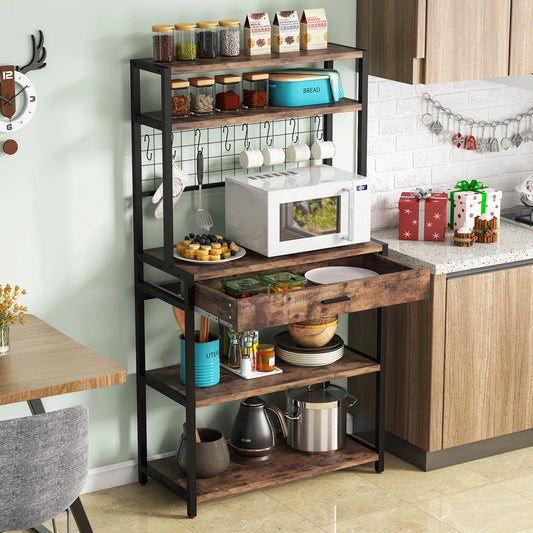 Kitchen Rack: 31.5'' Standard Baker's Rack with Microwave Compatibility