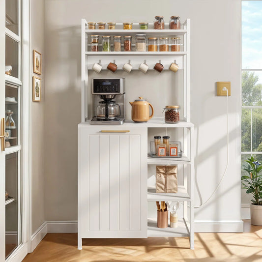 Kitchen Rack: 31.5'' Wood Baker's Rack with Microwave Compatibility